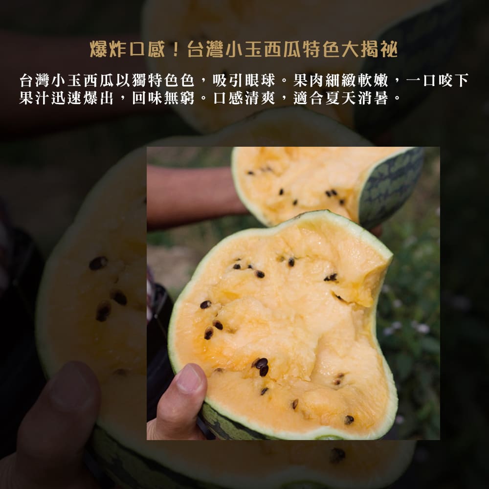 【每日宅鮮】台灣小玉西瓜（3kg±5% x3粒 黃肉 免運）