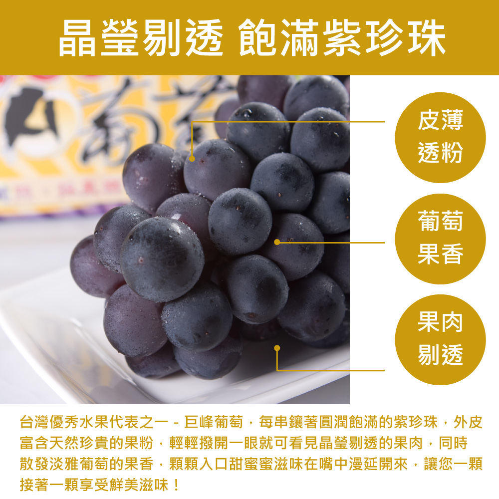 【每日宅鮮】任選$699免運 台灣溫室巨峰葡萄(700g±5%x1盒)