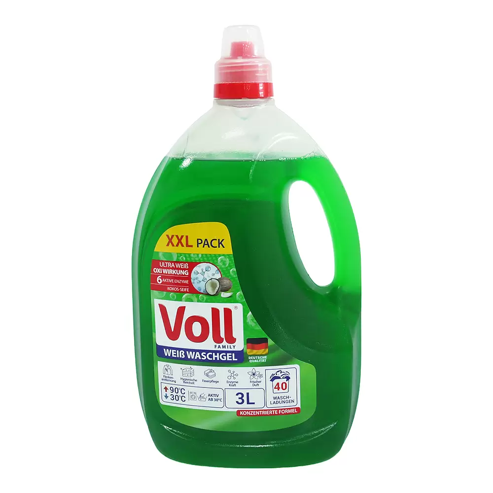 德國Voll 白色衣物洗衣精40杯(3L)-綠