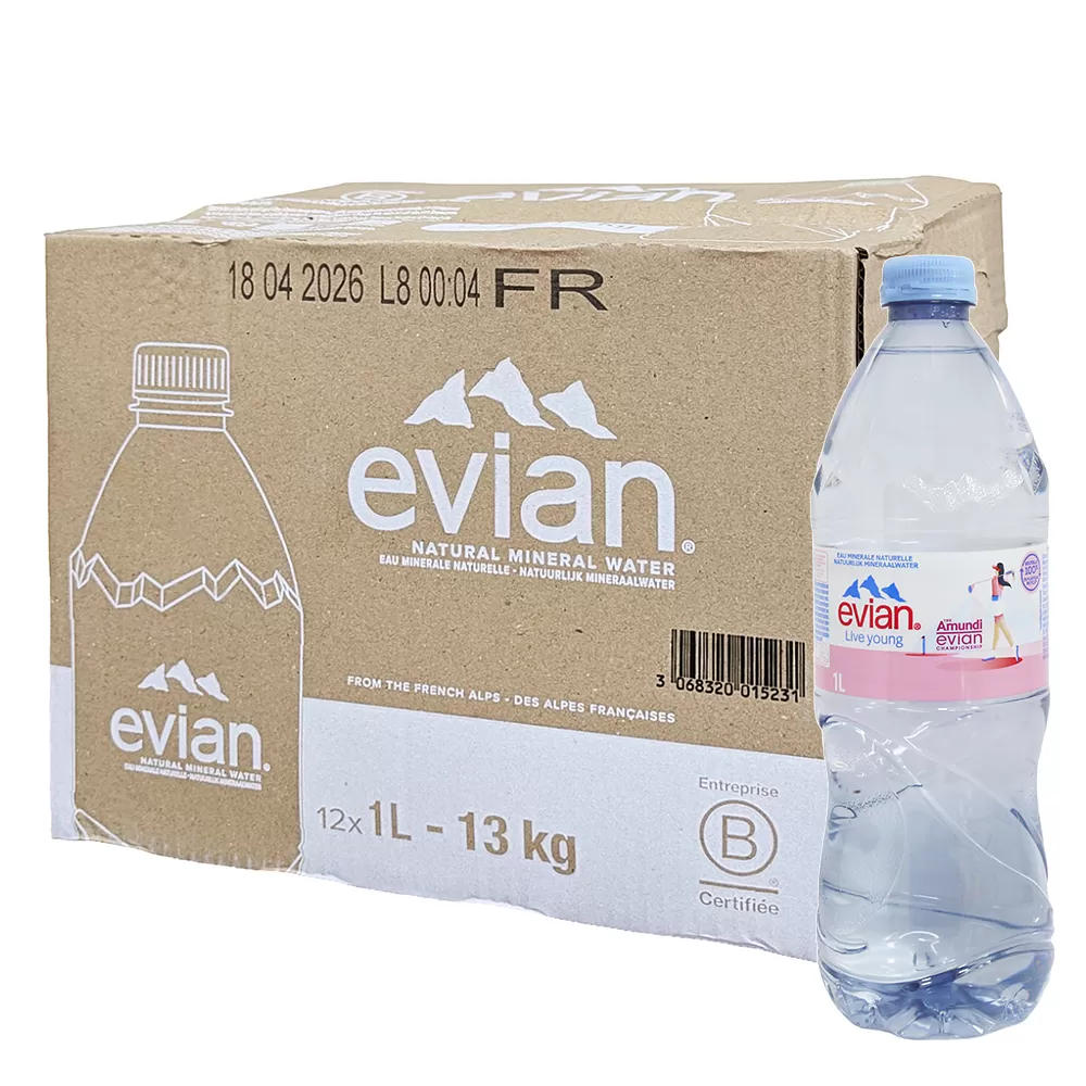 法國 EVIAN 礦泉水 塑膠瓶(1000mlx12瓶)