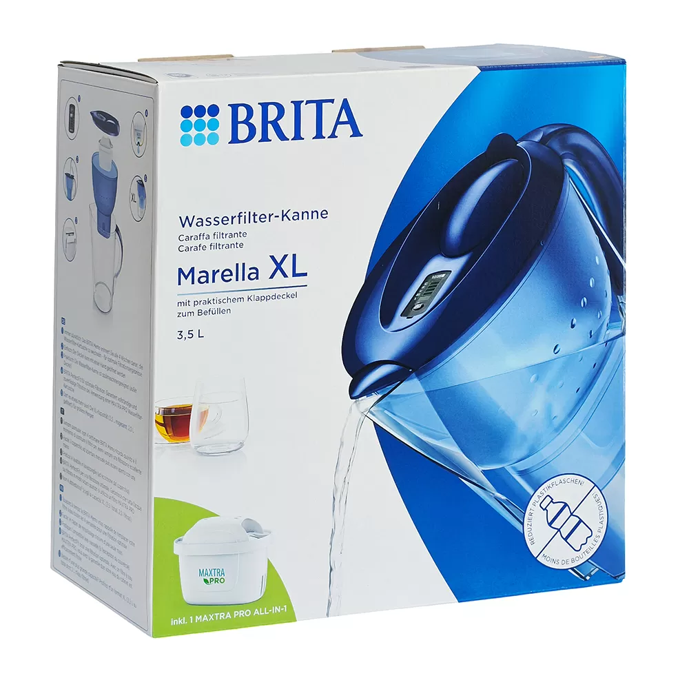 德國BRITA 濾水壺 MARELLA XL 3.5L((藍)1壺1芯)