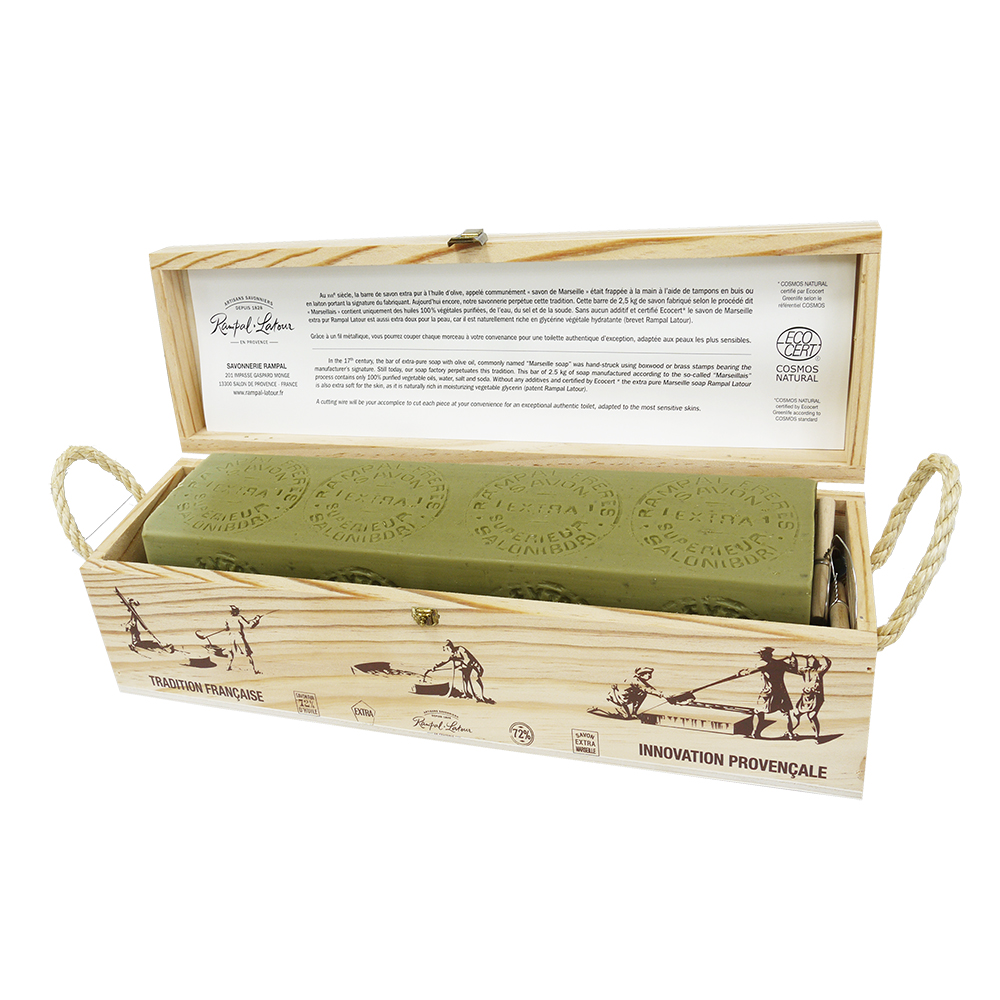 法國RAMPAL LATOUR 歐巴拉朵 木盒裝馬賽香皂塊 (2.5公斤)