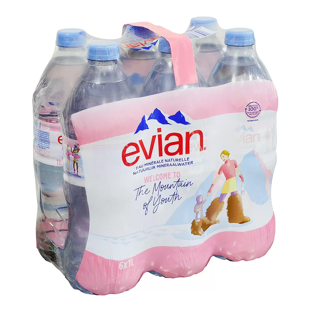 法國 EVIAN 礦泉水 塑膠瓶裝(1000mlx6瓶)