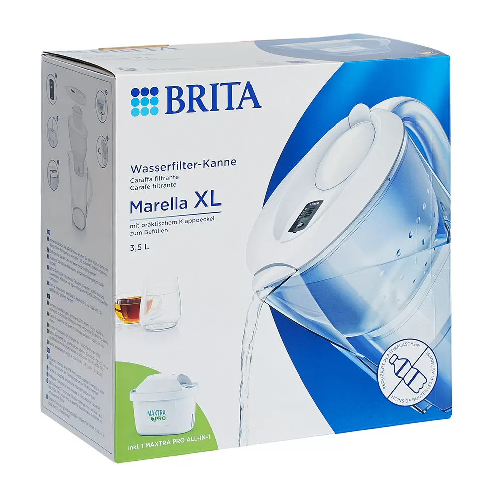 德國BRITA 濾水壺 MARELLA XL 3.5L((白)1壺1芯)