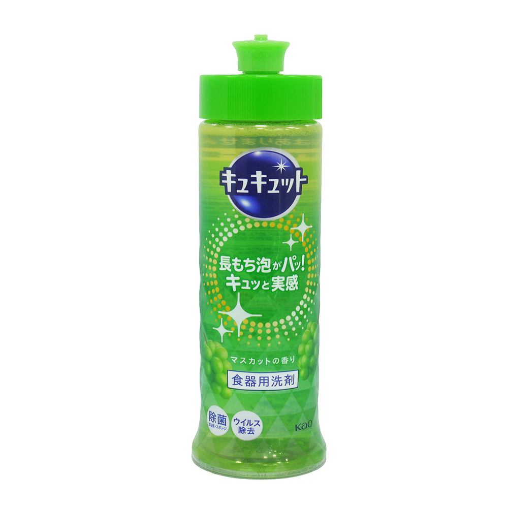日本花王 KAO Cucute 中性抑菌高效去油漬洗碗精 麝香葡萄(220ml)