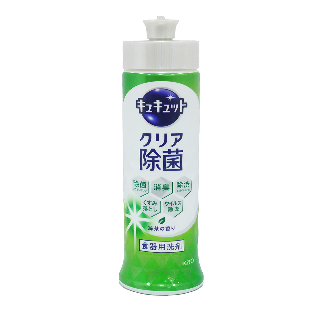 日本花王 KAO Cucute 中性抑菌高效去油漬洗碗精 綠茶香(220ml)