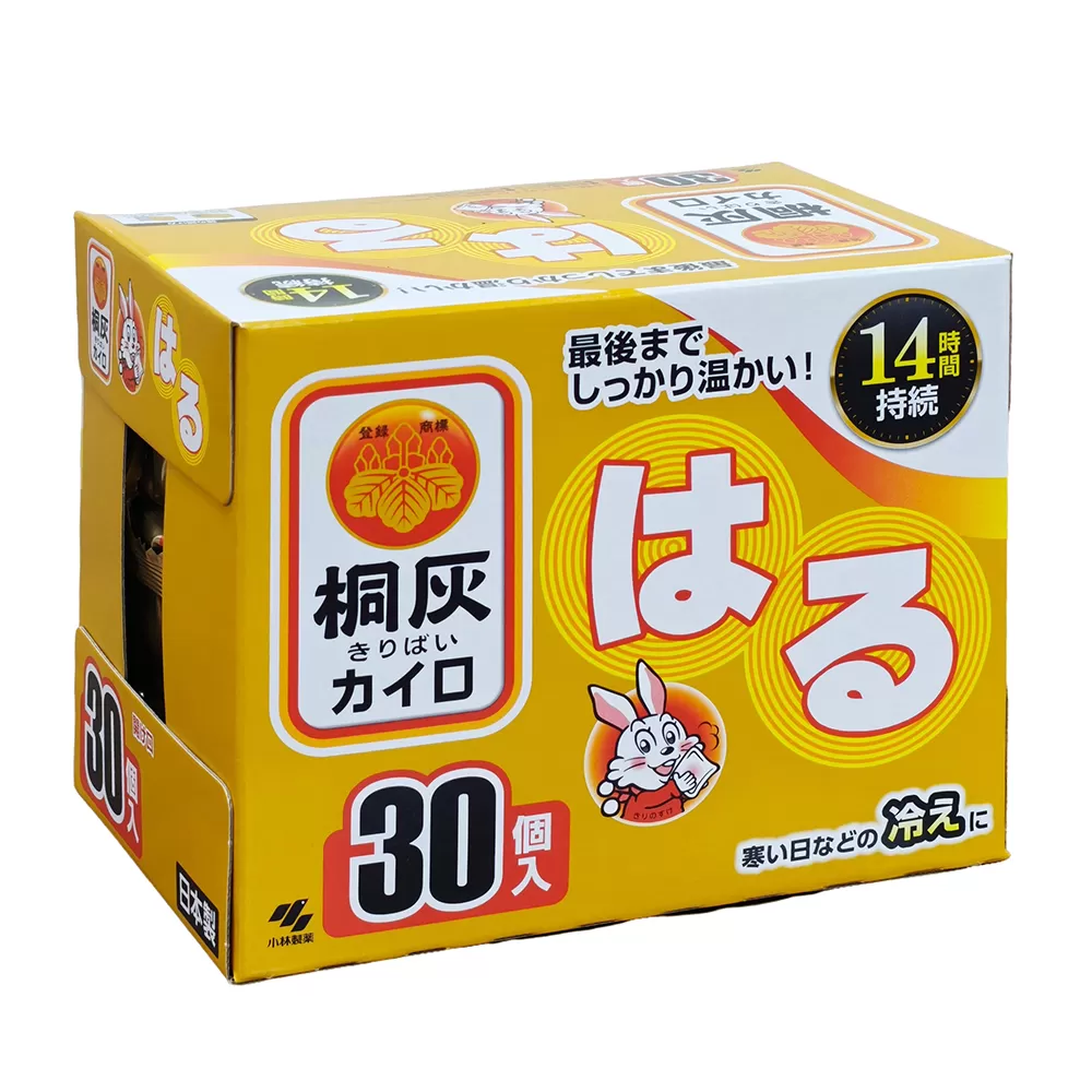 日本KOBAYASHI 小林製藥 桐灰 小白兔 14小時黏貼式暖暖包(30入)