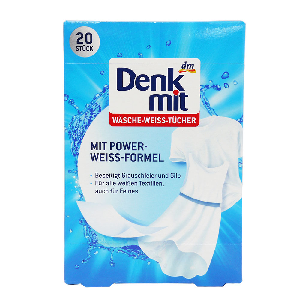 德國dm Denkmit 防染色 洗衣機吸色魔布XL(白色專用) 拋棄式(20入)