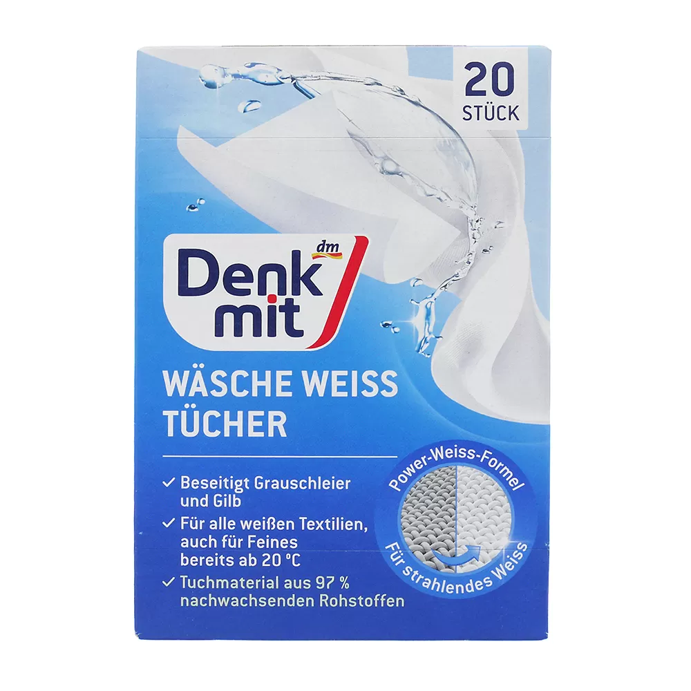 德國dm Denkmit 防染色 洗衣機吸色魔布XL(白色專用) 拋棄式(20入)