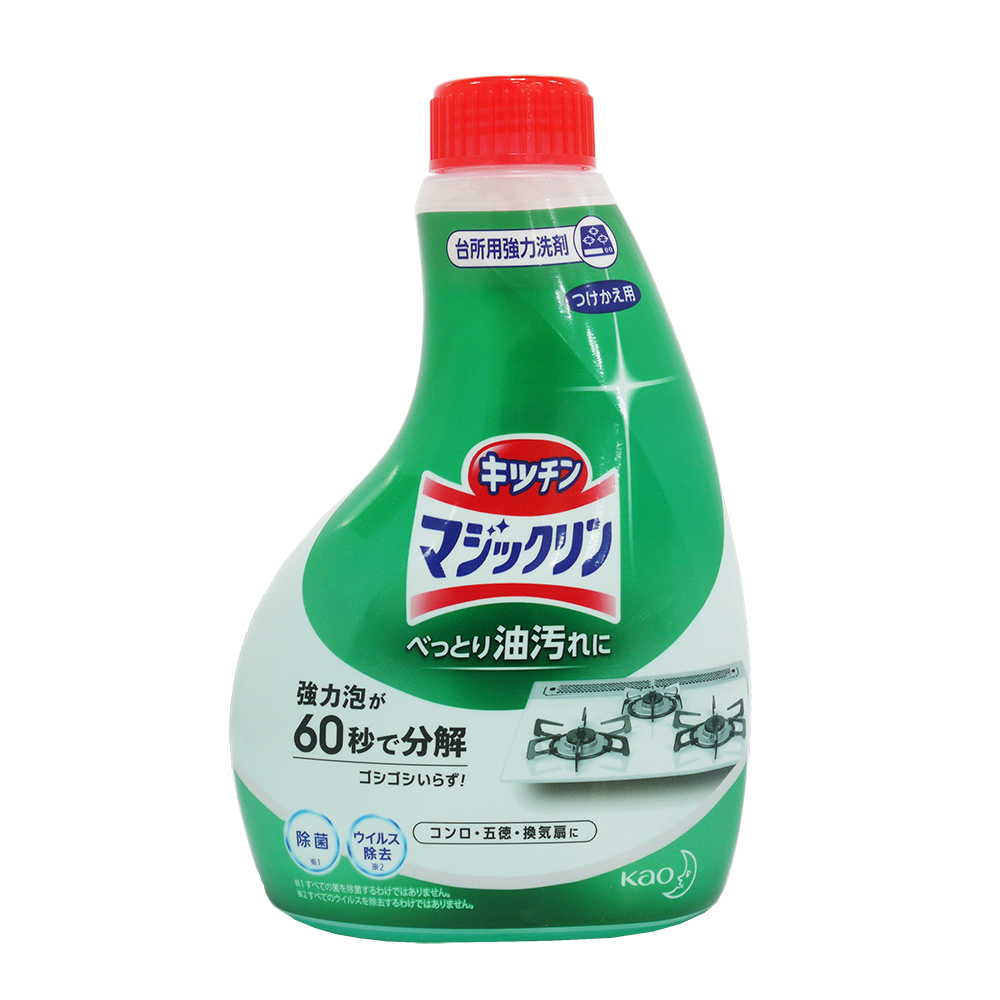日本花王 KAO Magiclean 强力泡沫型廚房油污 清潔劑補充瓶(400ml)