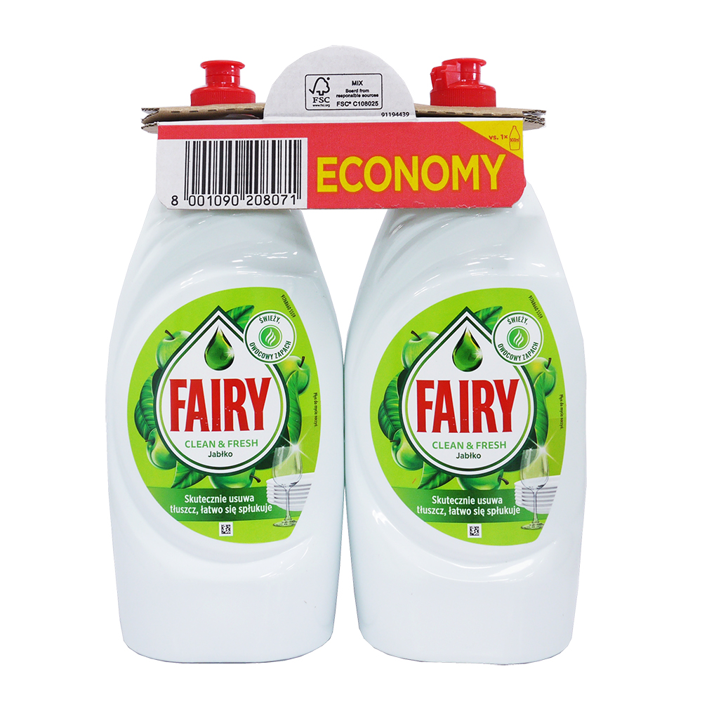 英國FAIRY PLYN APPLE 濃縮洗碗精 蘋果(900ml*2瓶)
