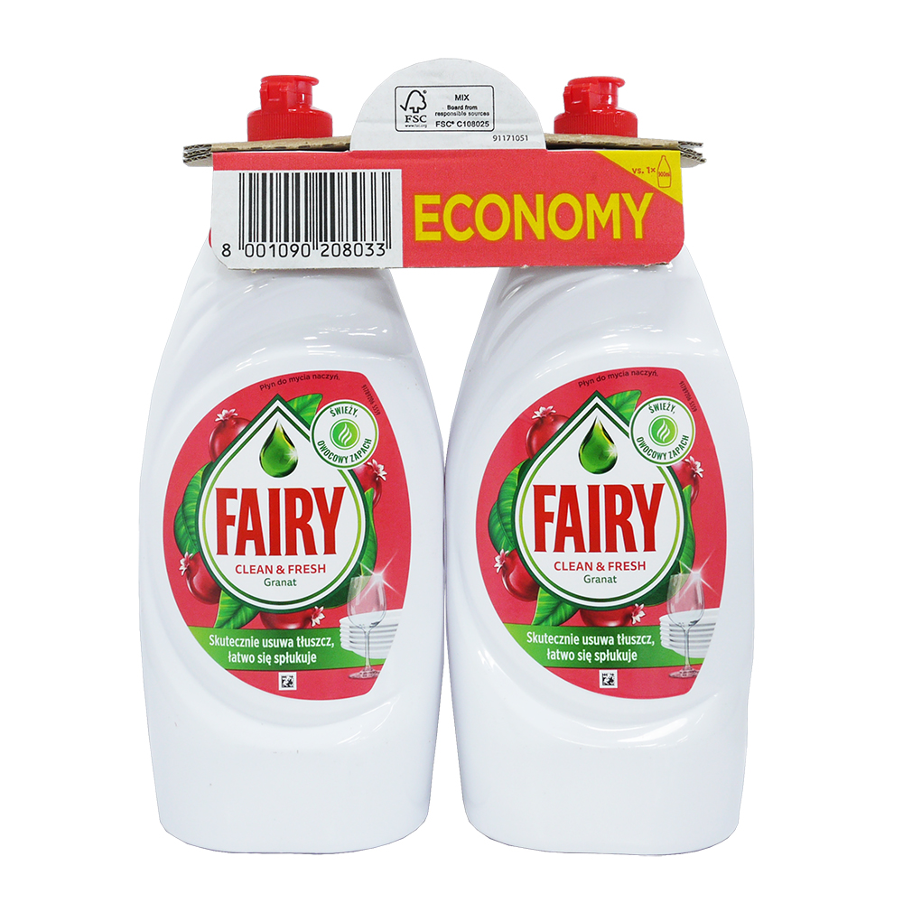 英國FAIRY PLYN POMEGRANATE 濃縮洗碗精 石榴(900ml*2瓶)