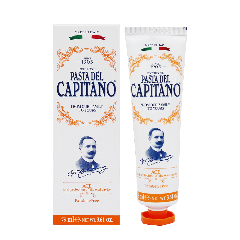 義大利PASTA DEL CAPITANO 義大利隊長牙膏 1905 ACE 口腔防護 橘色(75ml)
