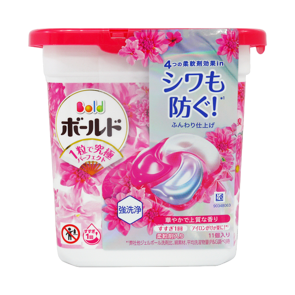 日本P&G BOLD  3.3倍炭酸 4D洗衣膠球11入-療癒花香(200g)