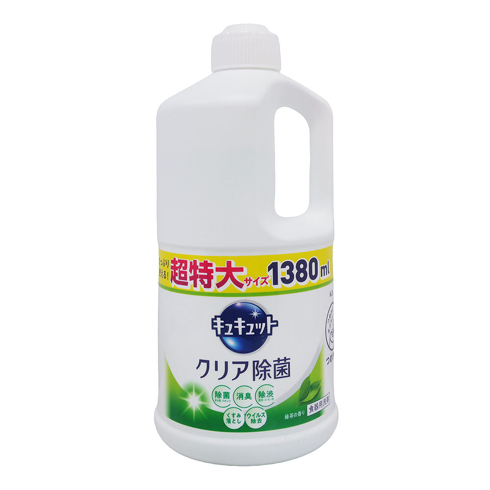 日本花王 KAO Cucute 超大容量洗碗精 綠茶(1380ml)