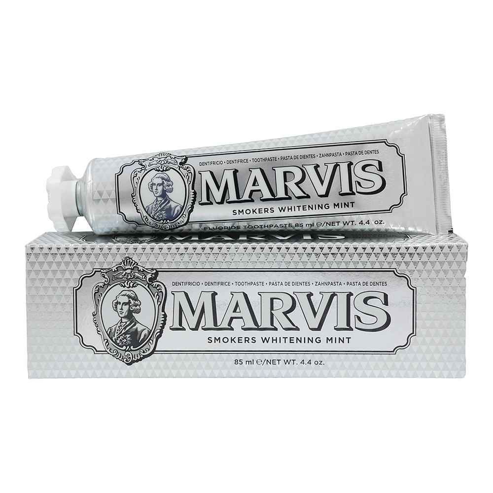 義大利MARVIS 義大利頂級牙膏菸垢亮白薄荷(菱格白)(85ml)