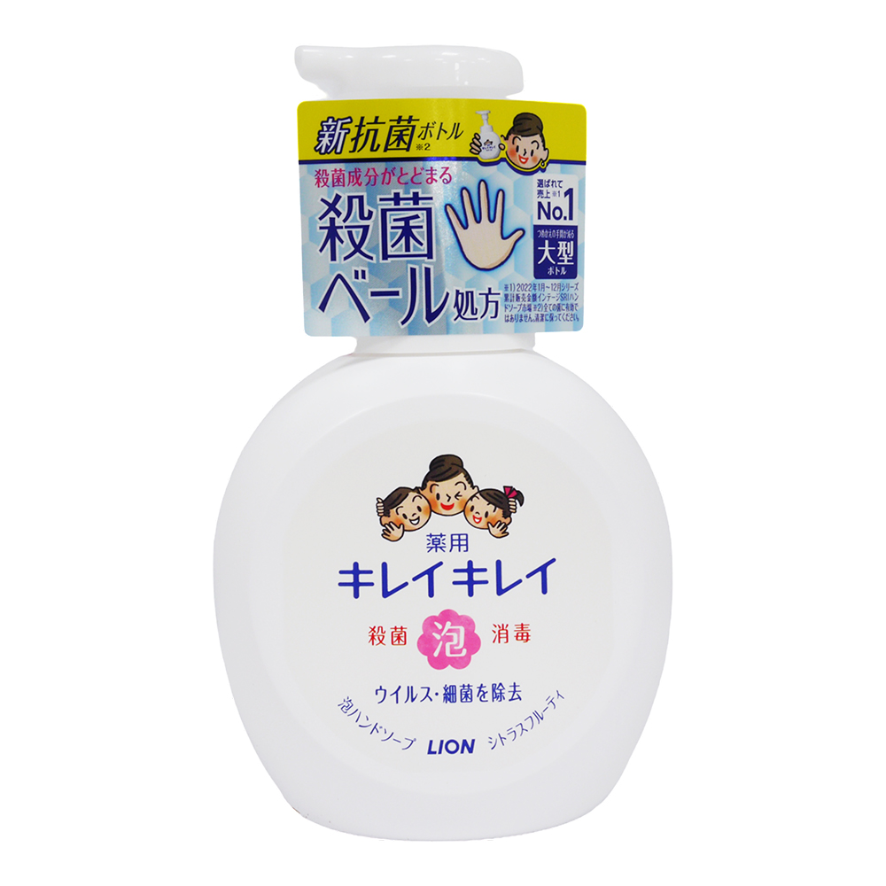 日本LION KireiKirei 泡沫殺菌消毒洗手液  白 (柑橘香)(500ml)