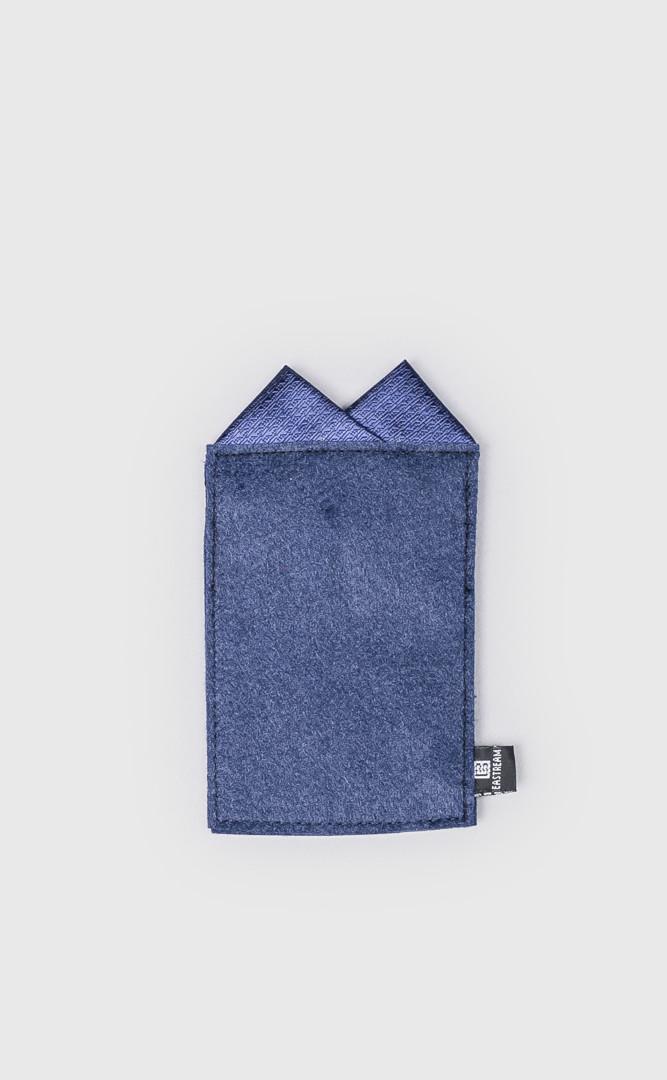 三角造型口袋巾 藍色