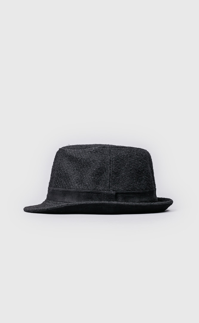 毛料黑色紳士帽