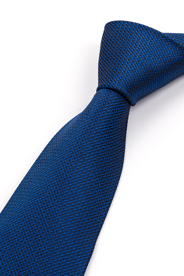 格紋理領帶 藍色