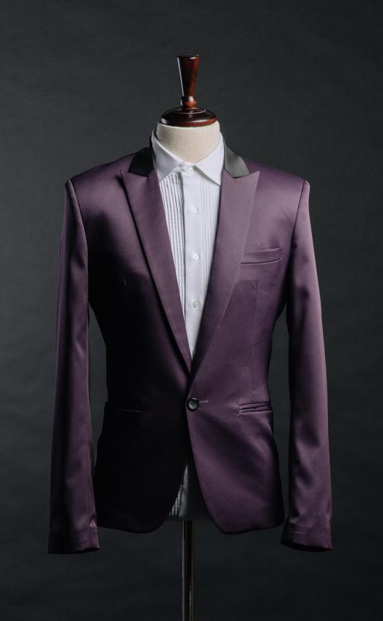 M0219PU 緞面西裝外套 紫色 (出租款)