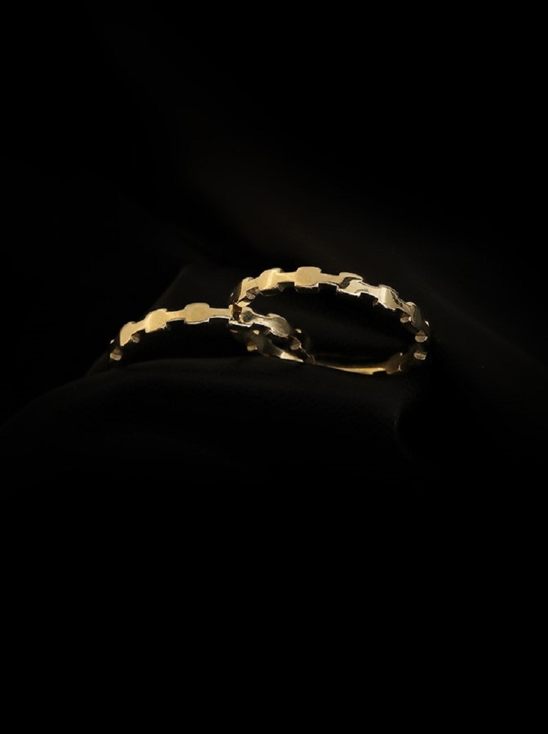 韓國新款簡約時尚K金色戒指