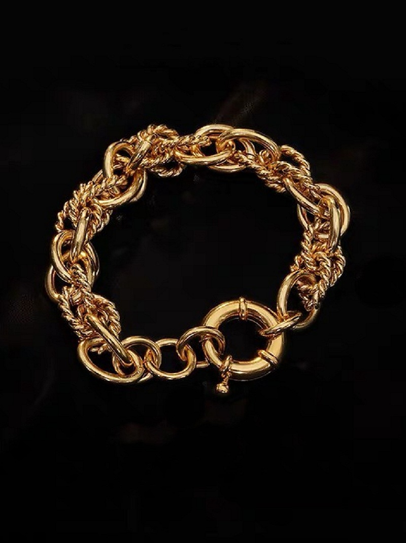 個性麻花紋鎖圈粗手環