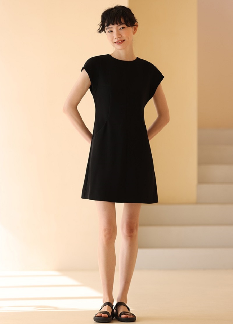 大推高定線連身裙立裁顯瘦赫本風短款小黑裙洋裝,黑色洋裝,高雅,個性,修飾,HBCS7031