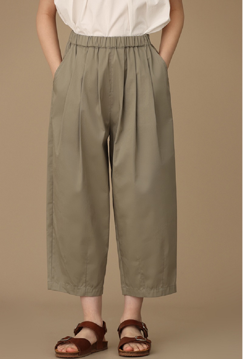 棉質輕薄透氣奶奶褲休閒寬鬆錐形蘿蔔長褲