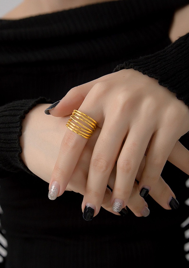 法式多層開口戒指男女潮小眾設計時尚氣質高級感不掉色食指戒配件