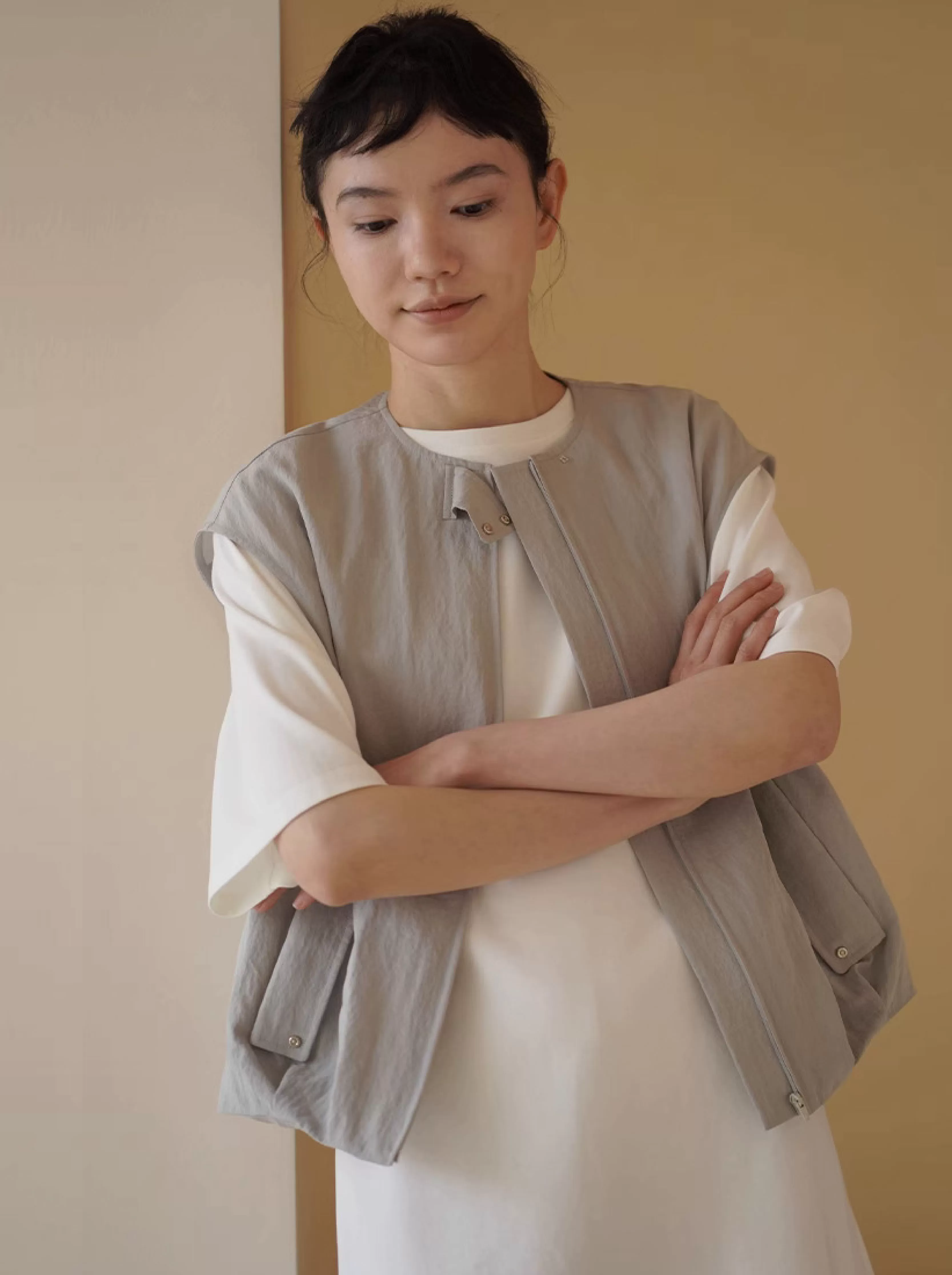 天然清新無公害少女休閒馬甲疊穿寬鬆涼感顯瘦無袖外套