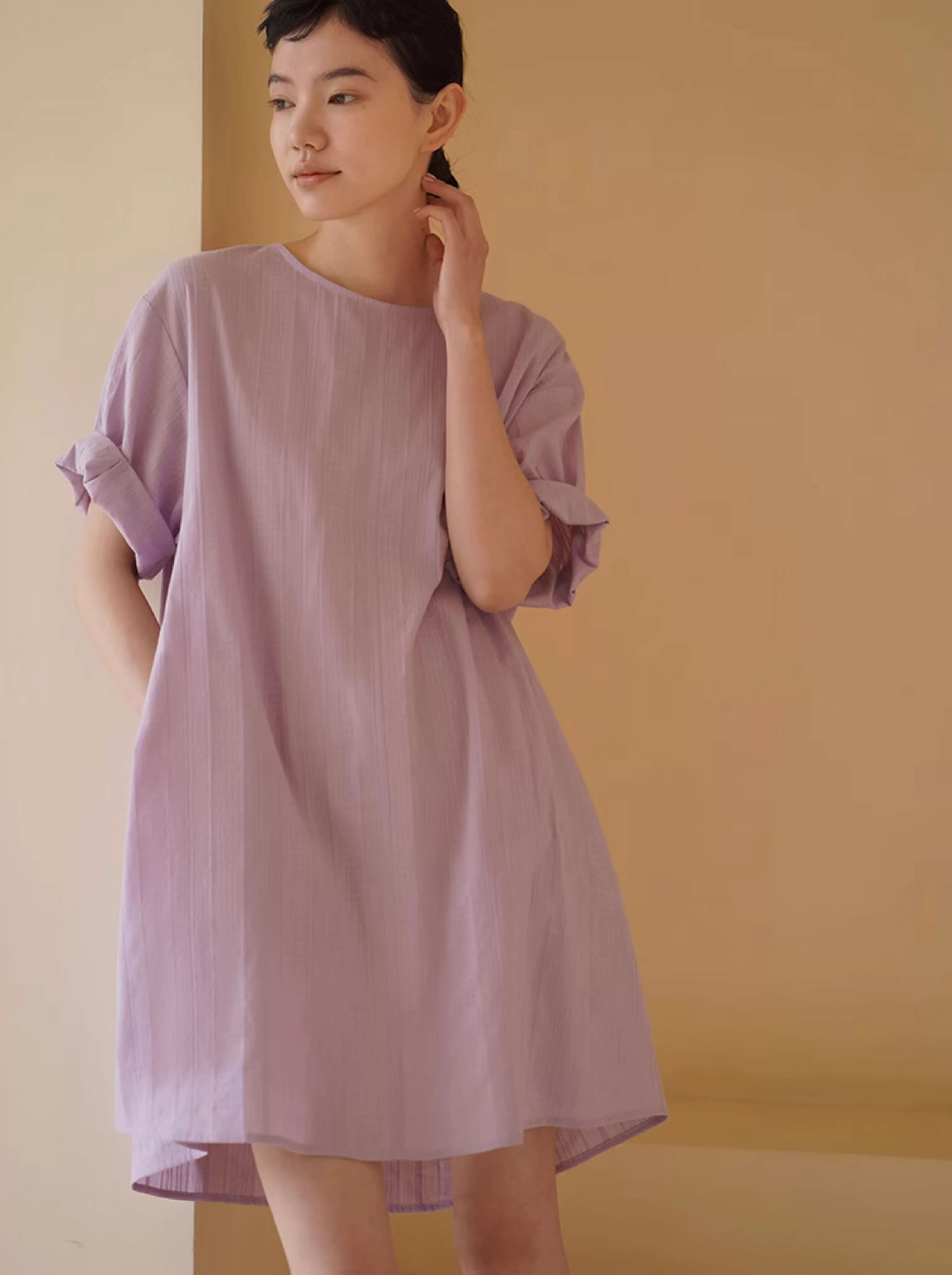 夢幻小人魚洋裝肌理感提花棉感親膚寬鬆A字顯瘦裙子女