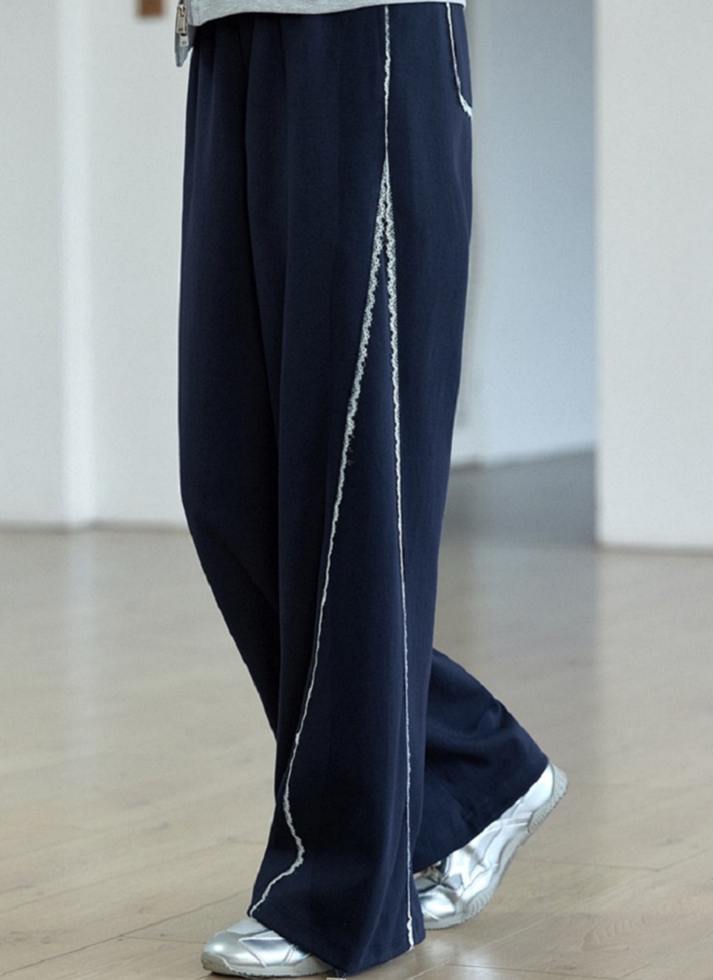 鬆緊腰直筒寬褲新款運動休閒衛褲大尺碼女胖mm秋季褲子