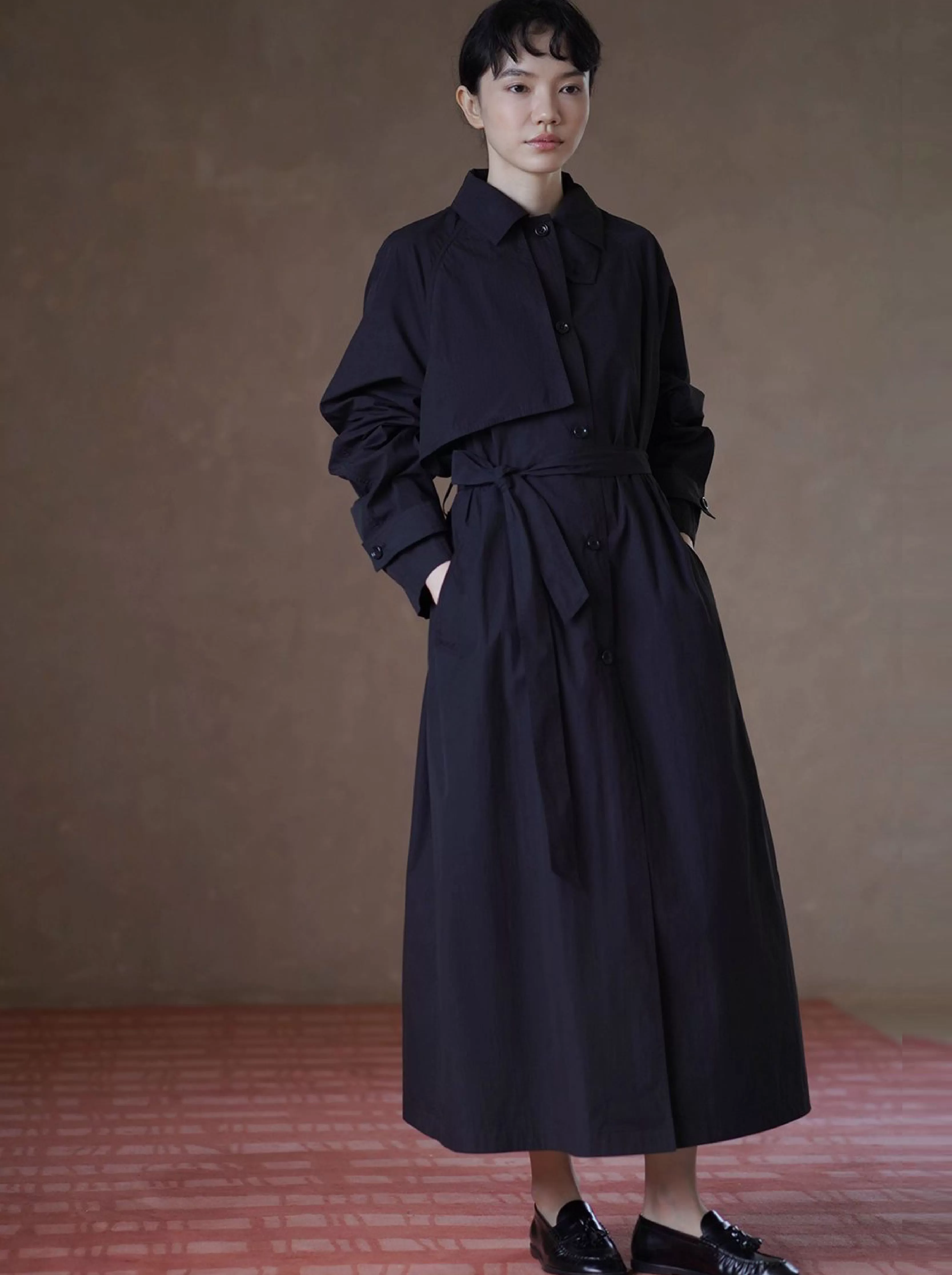 秋日安全感風衣經典基本款寬鬆顯瘦長款通勤簡約外套女