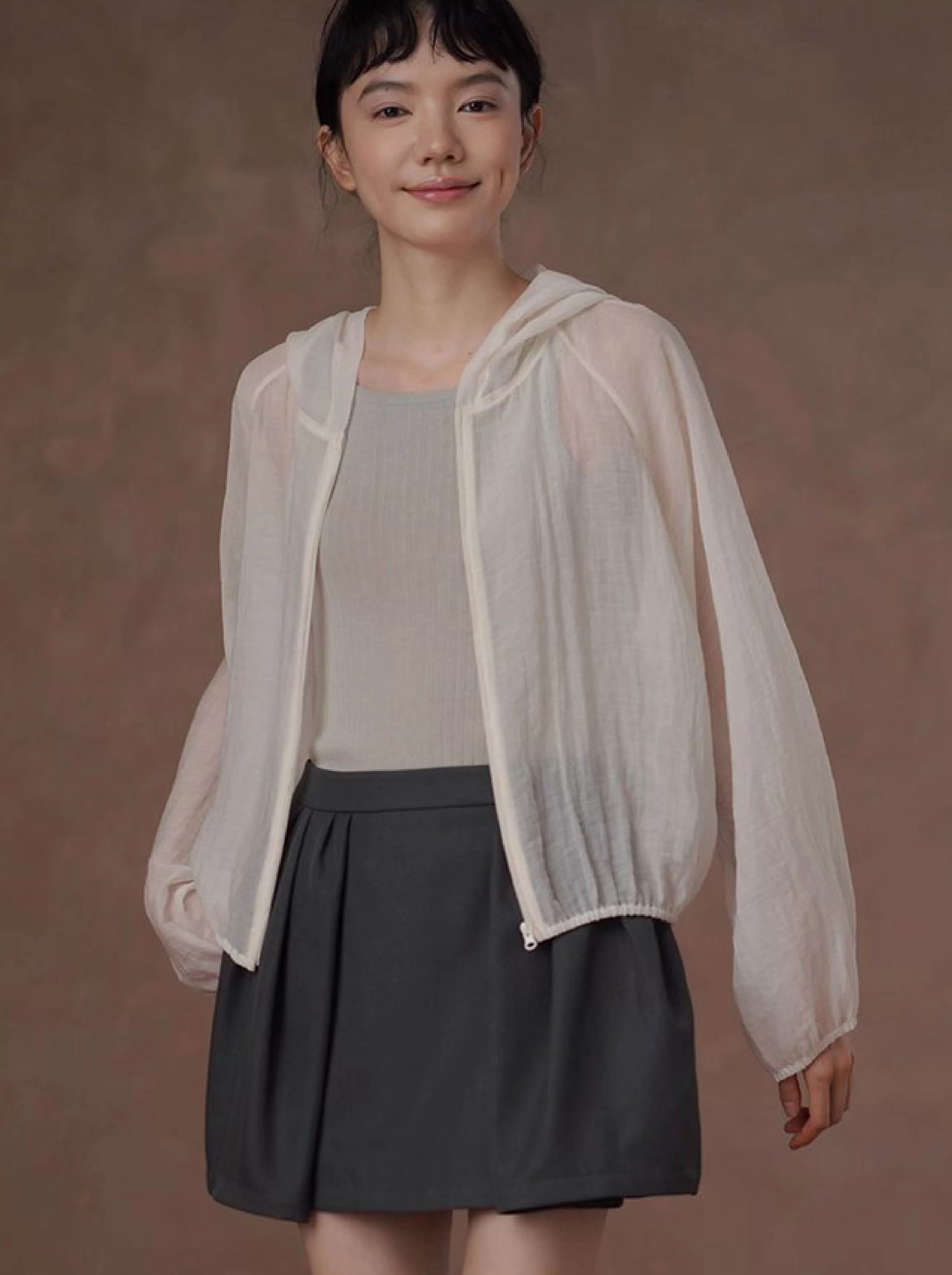 泡沫海洋肌理外套薄款透氣連帽長袖顯瘦休閒寬鬆上衣