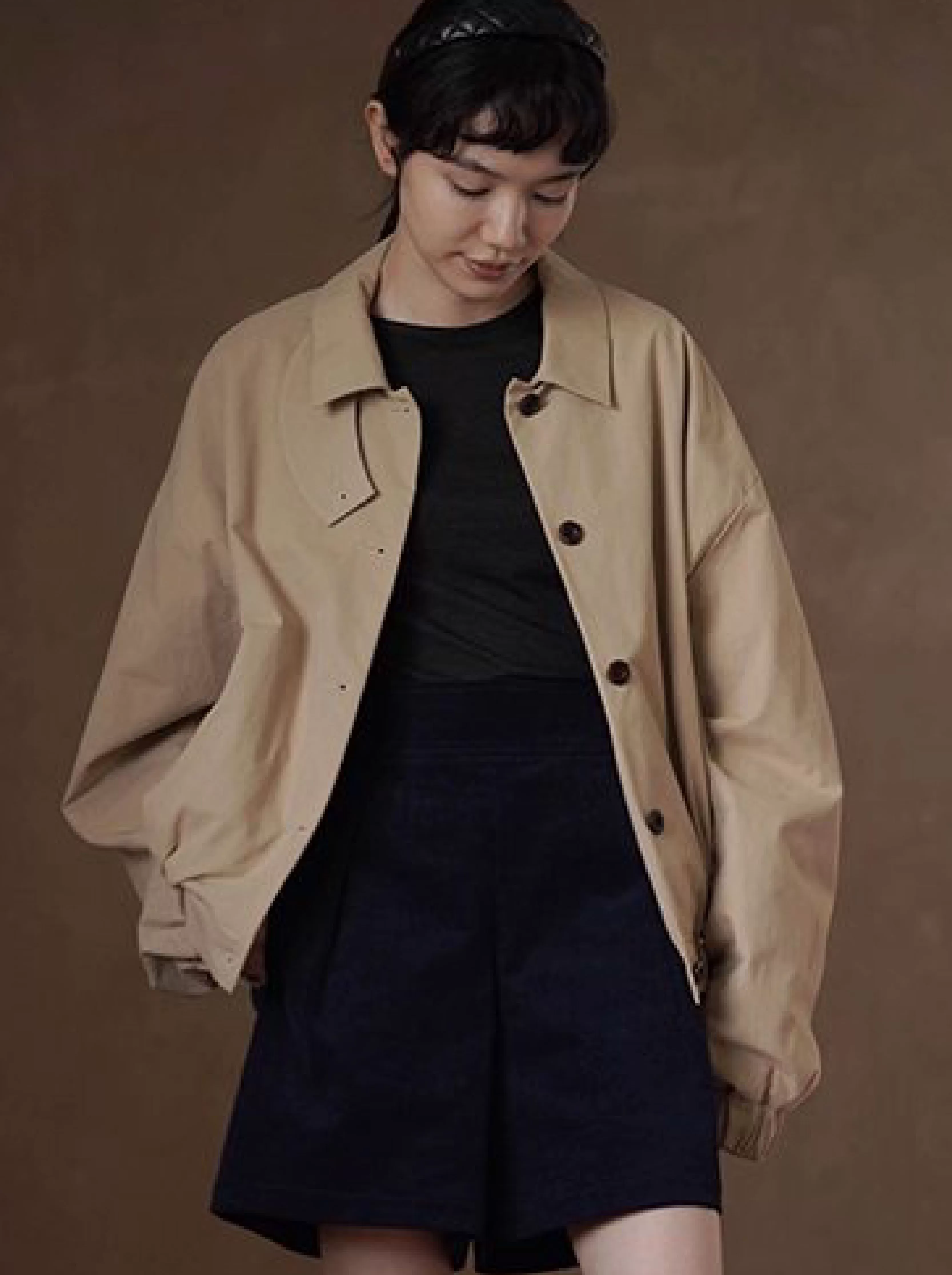 復古韓妹夾克挺括100棉輪廓寬鬆顯瘦夾棉顯瘦休閒外套女