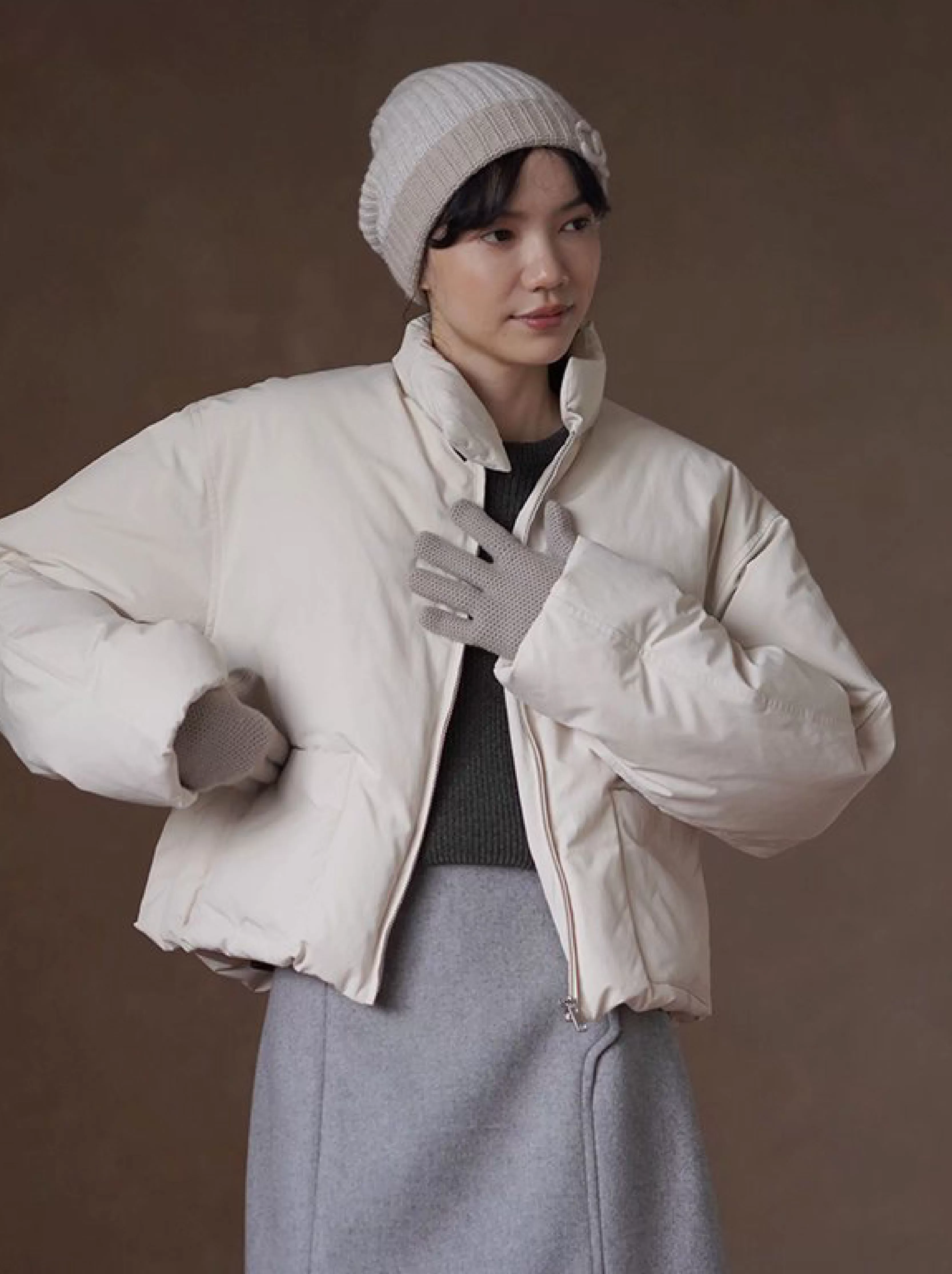 高品質高密防風羽絨衣立領保暖短款新國標90白鴨絨外套