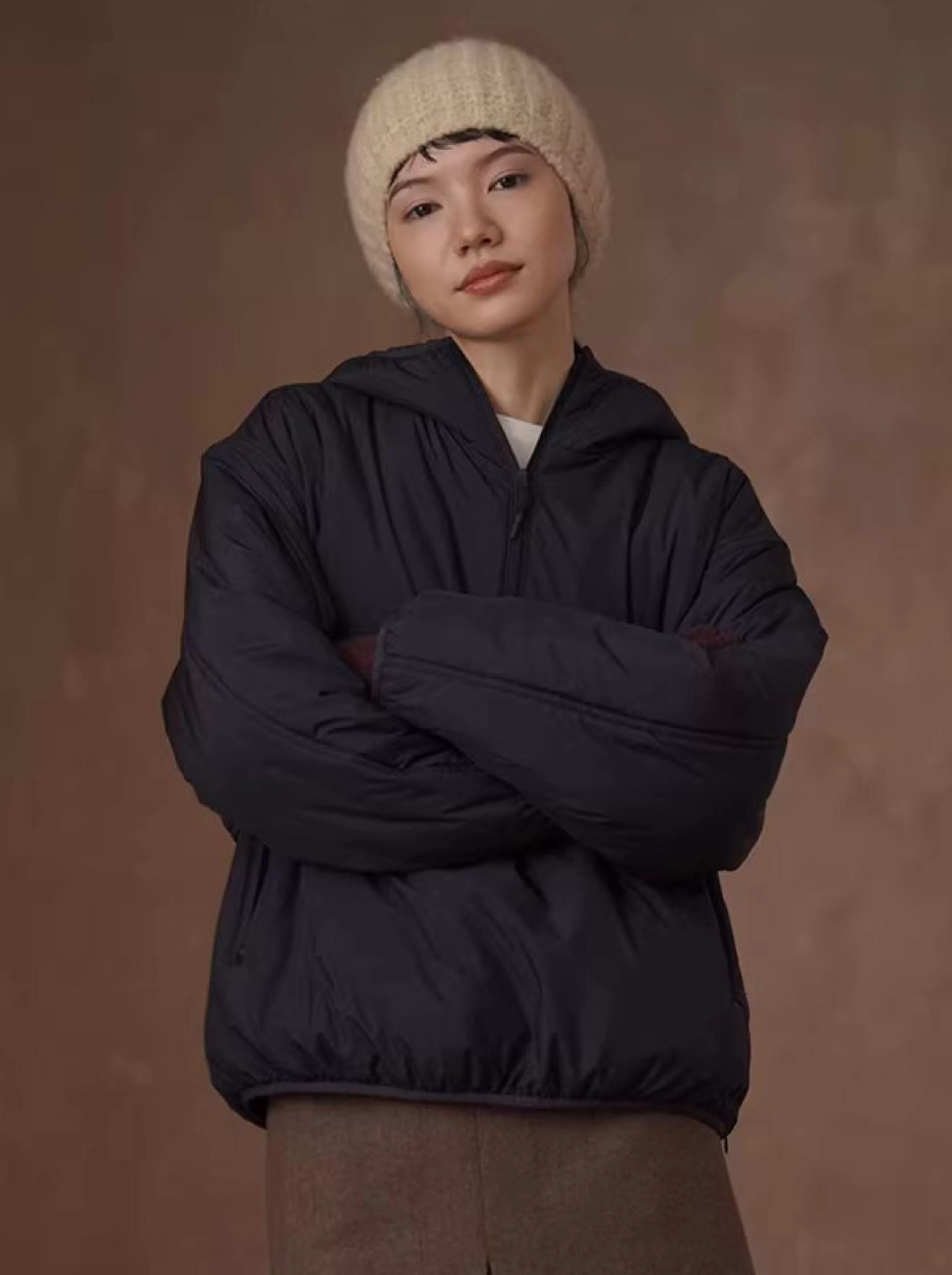 戶外愛好者狂熱一體成型連帽棉衣疊穿寬鬆保暖休閒上衣女