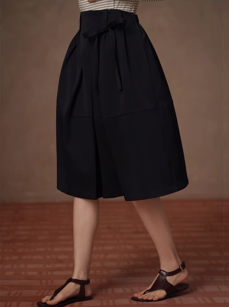 學院至上可拆式蝴蝶結立體褶襉設計A字顯瘦蓬蓬半身裙女
