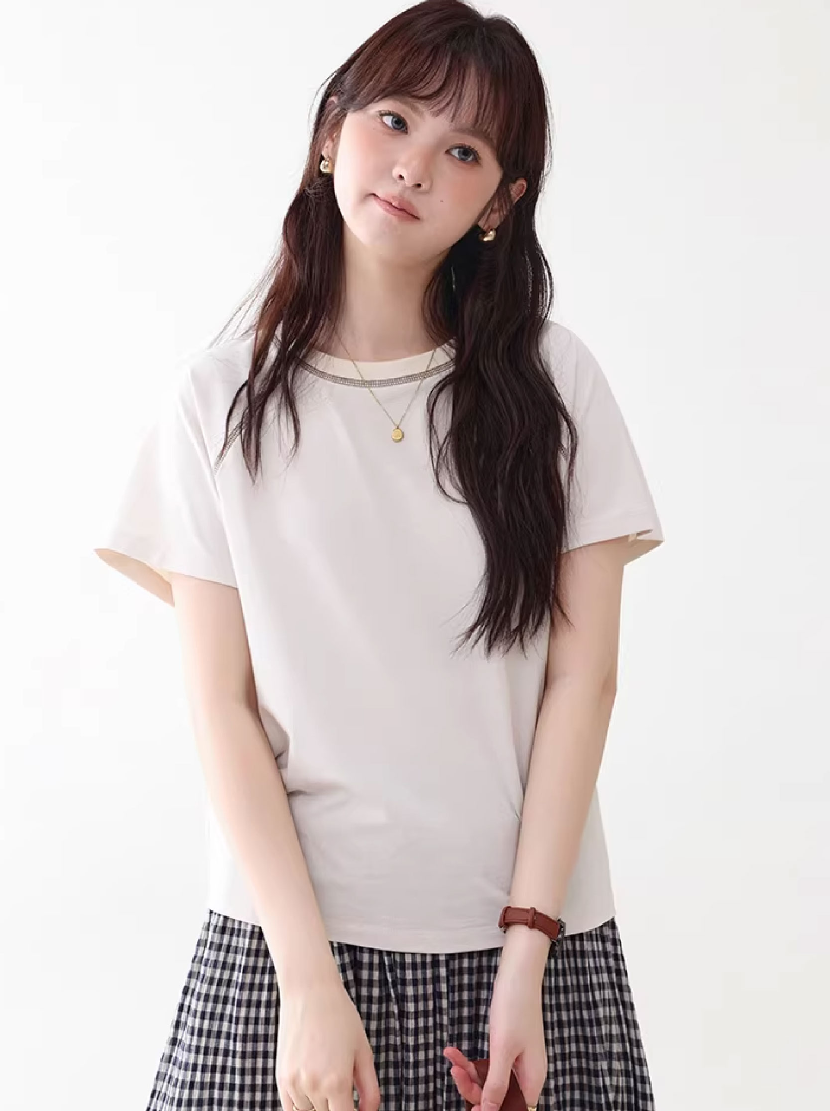 日系反線插肩袖T恤女26夏季新款通勤寬鬆上衣