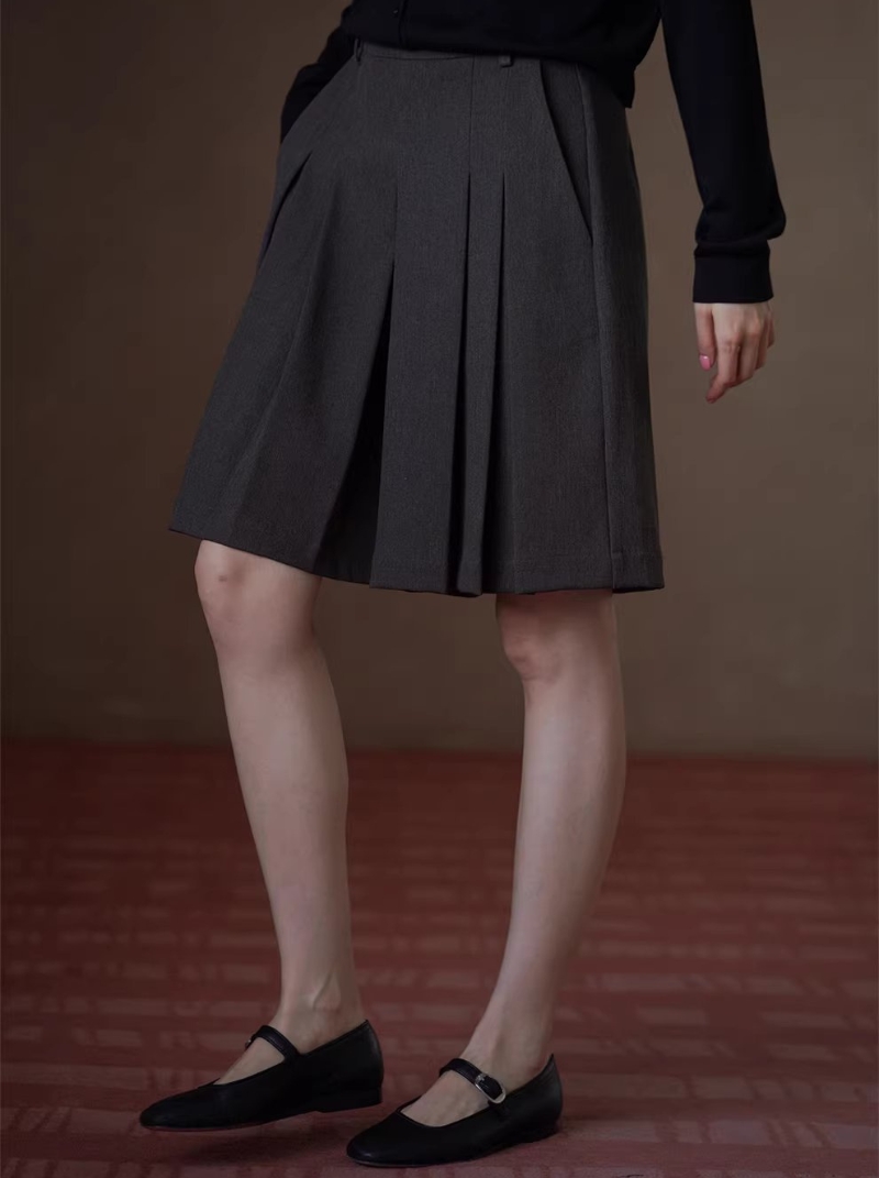 英倫學院氛圍立體百褶A字裙褲顯瘦高腰不挑人西裝短褲女