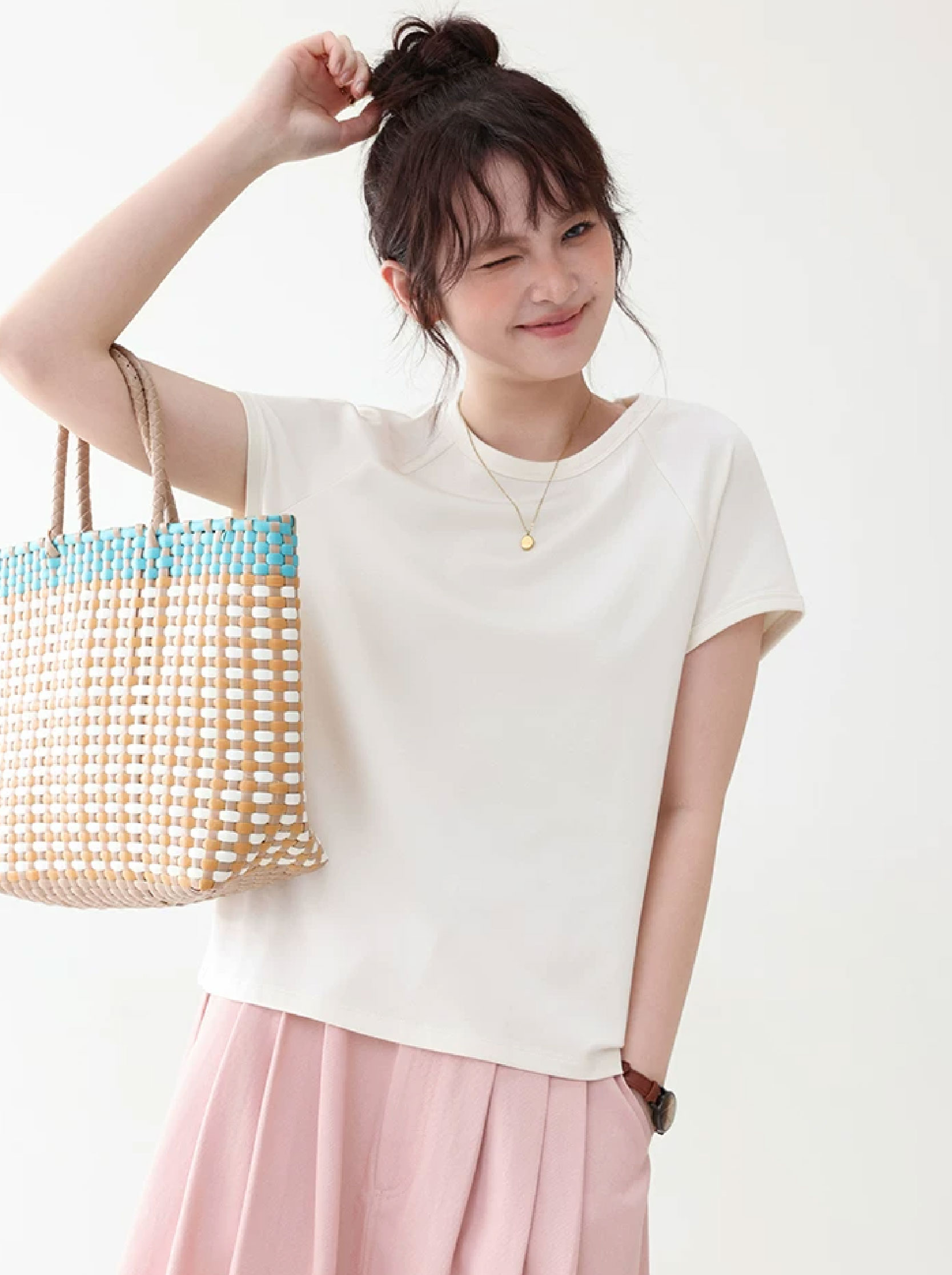 雙面長絨棉舒適短袖T恤女夏季新款通勤百搭上衣