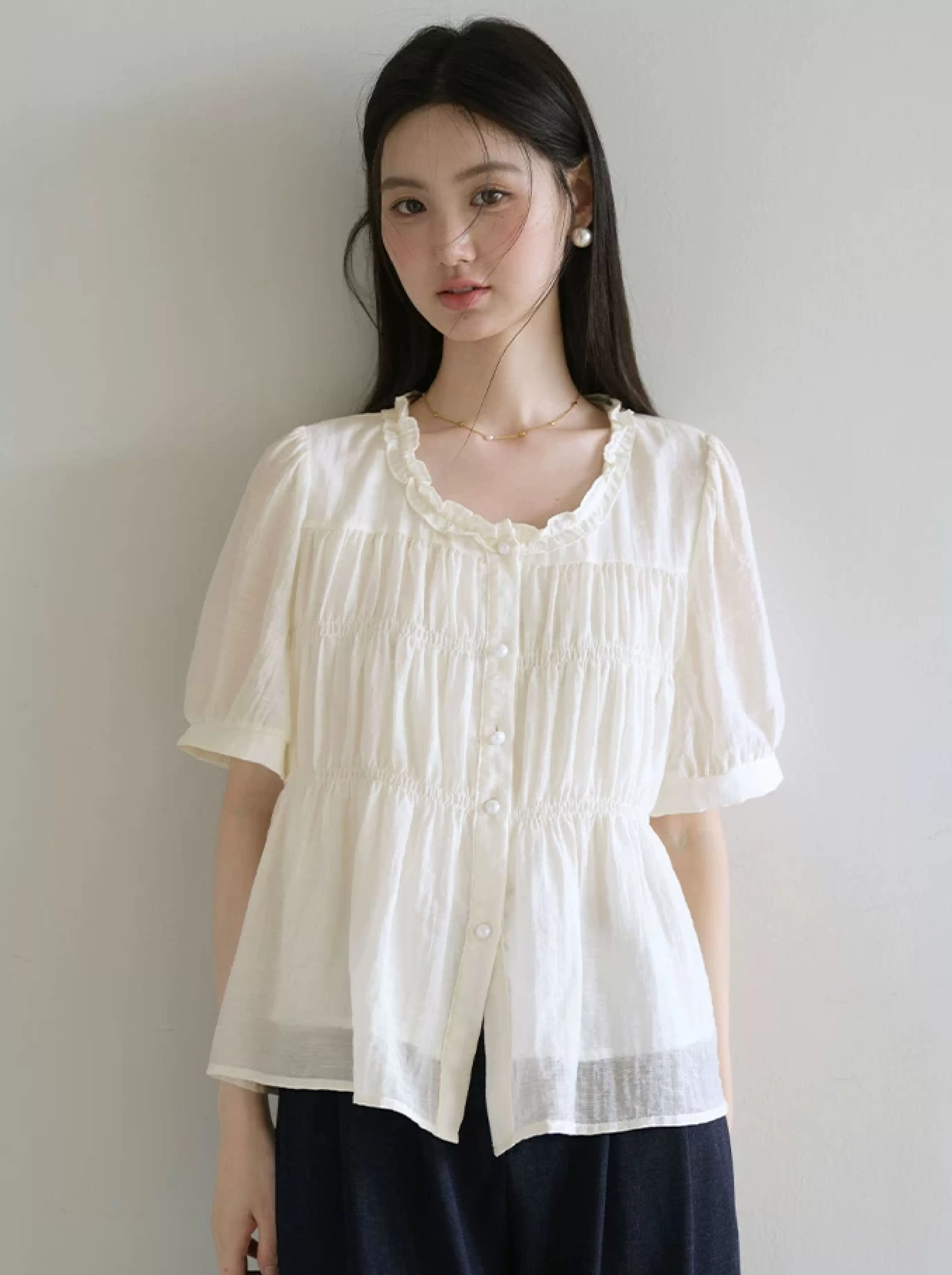 大尺碼2026巨好看短袖襯衫洋氣夏季娃娃衫上衣女漂亮新款小衫