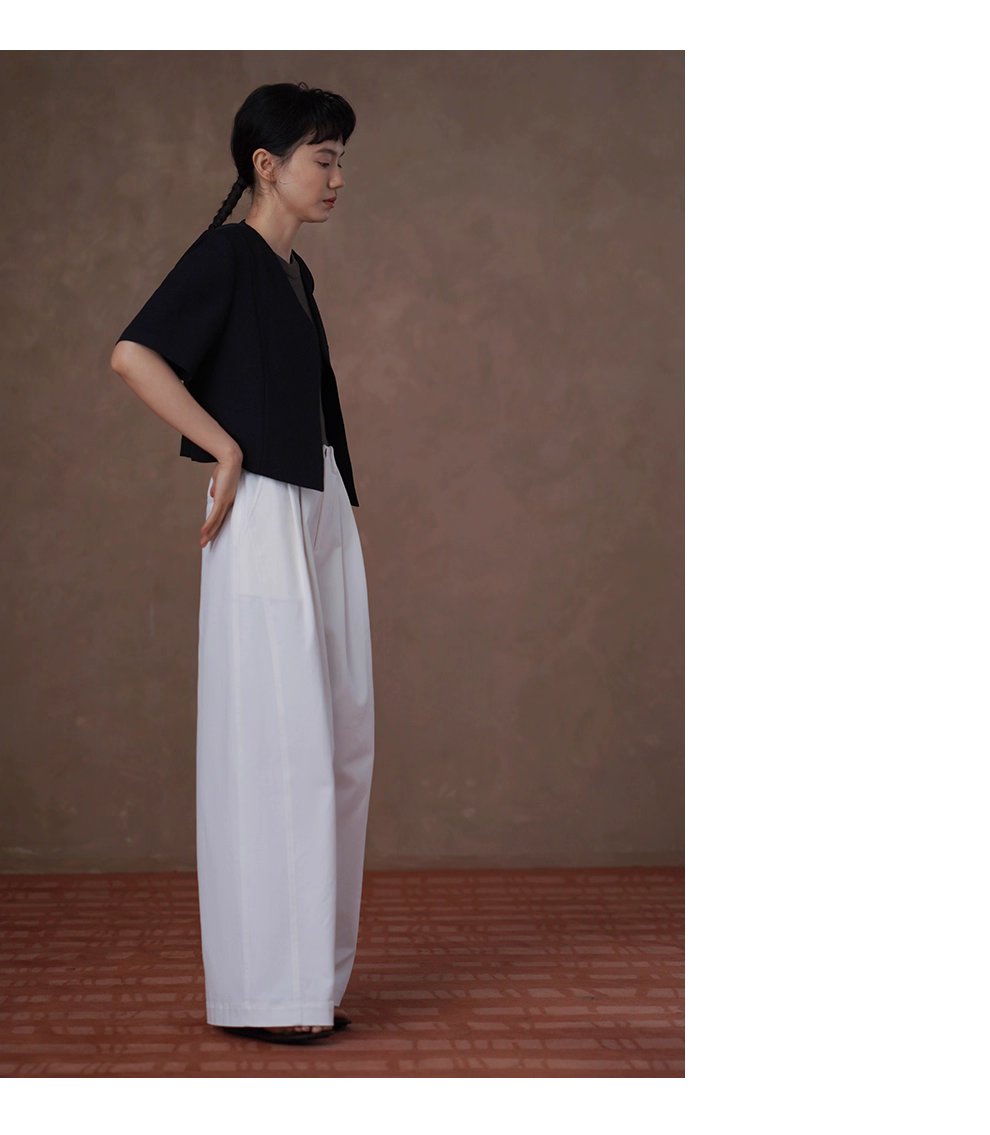 跨季節實用基礎單品分割顯瘦俐落寬鬆版型高腰寬長褲