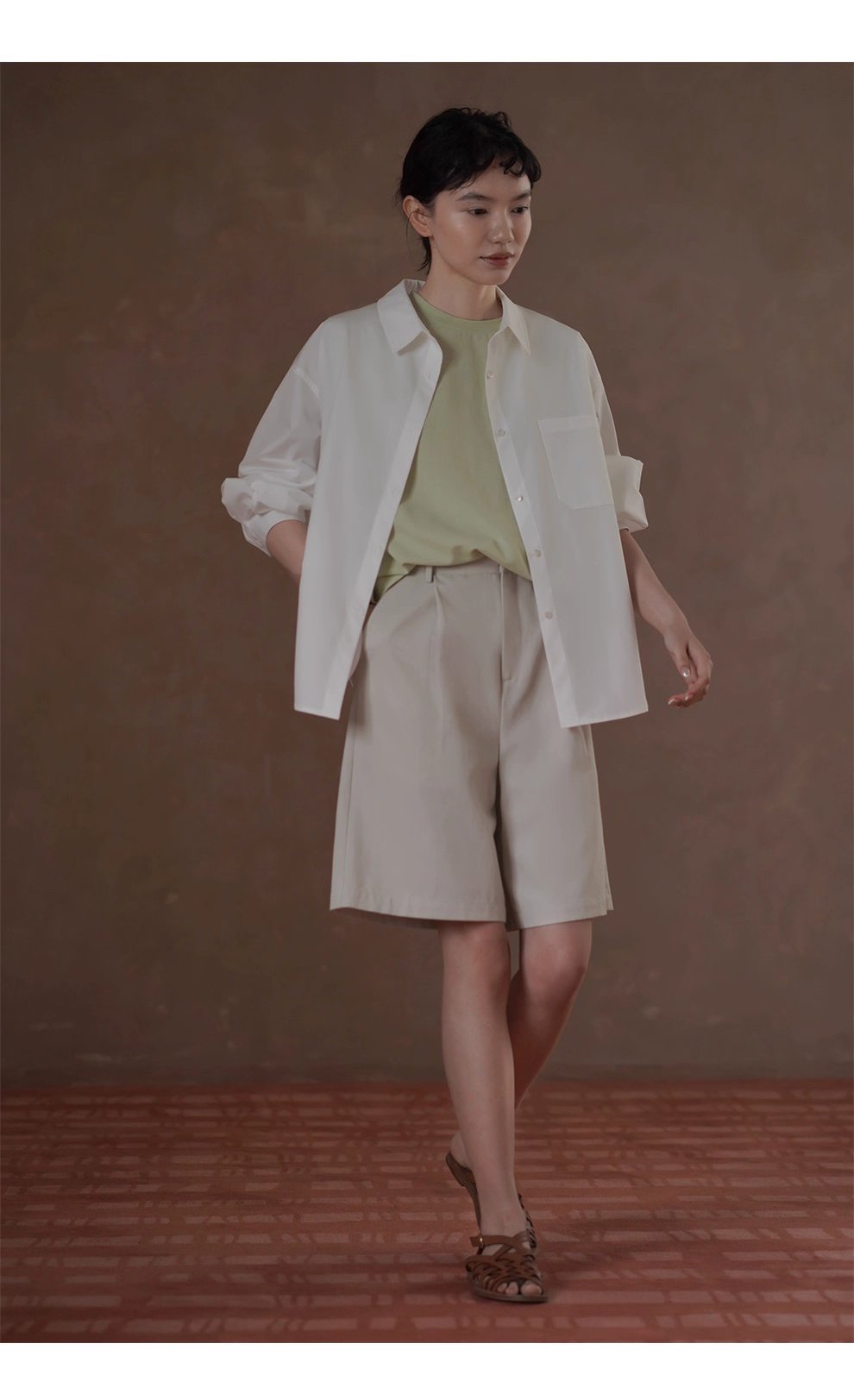 版型王者襯衫萊賽爾棉挺括寬鬆長袖通勤顯瘦翻領上衣女