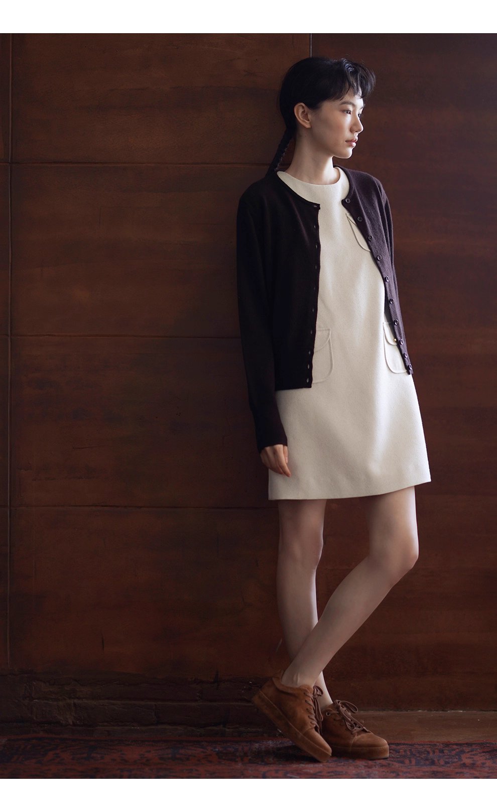 超細美奴羊毛蓬鬆軟糯圓領針織外套寬鬆通勤顯瘦開衫