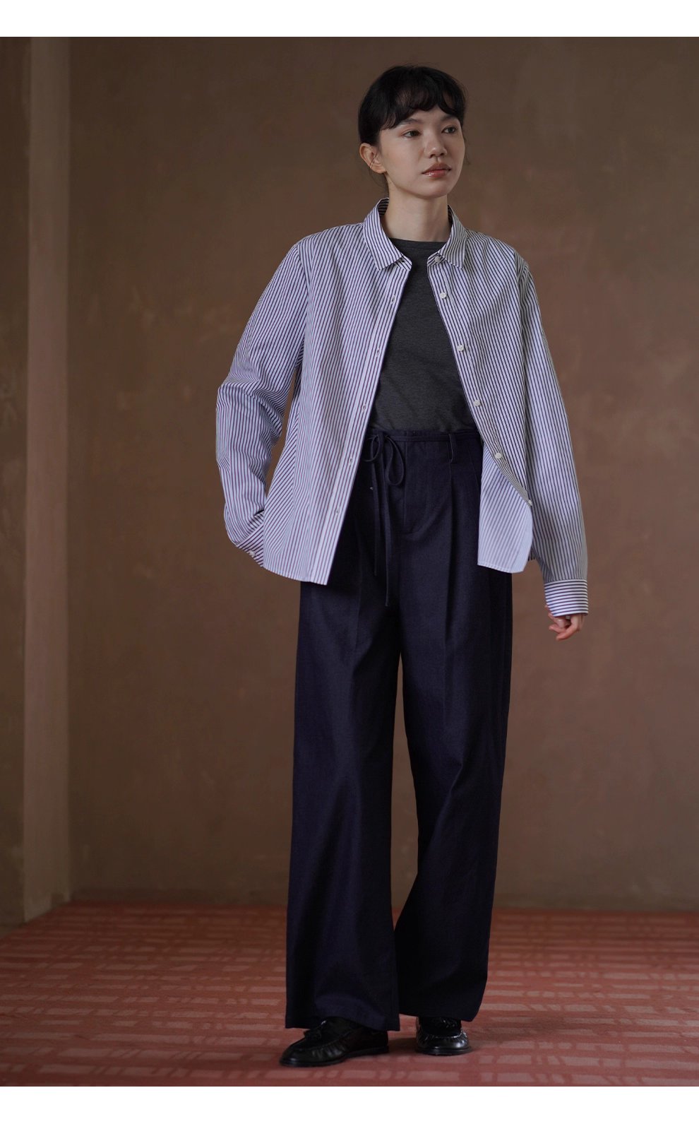 基礎時髦法則不挑人顯瘦版型遮肉寬鬆闊腿高腰牛仔長褲