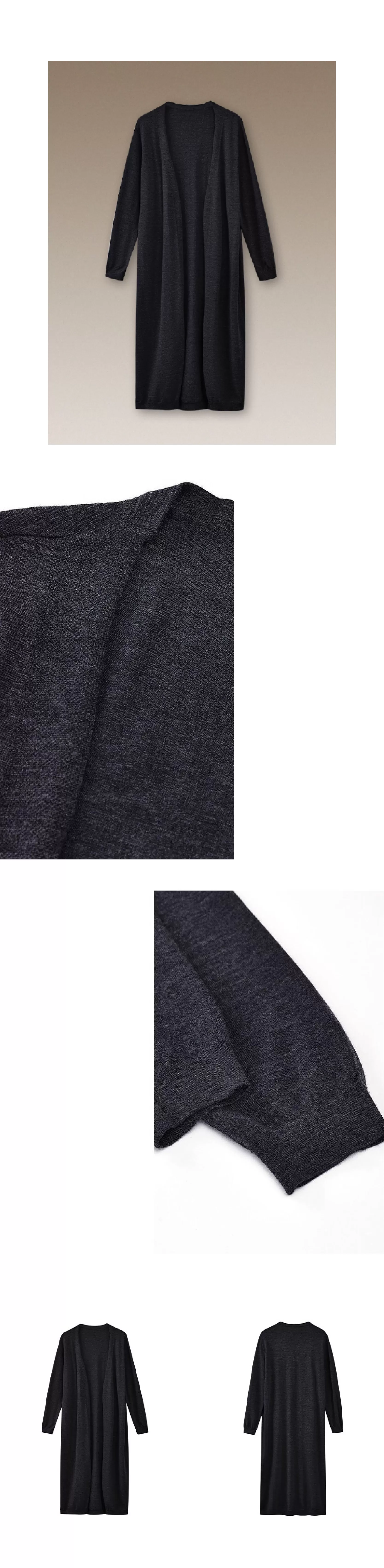 慵懶感完美詮釋柔軟綿羊毛混紡長通勤針織顯瘦外套女