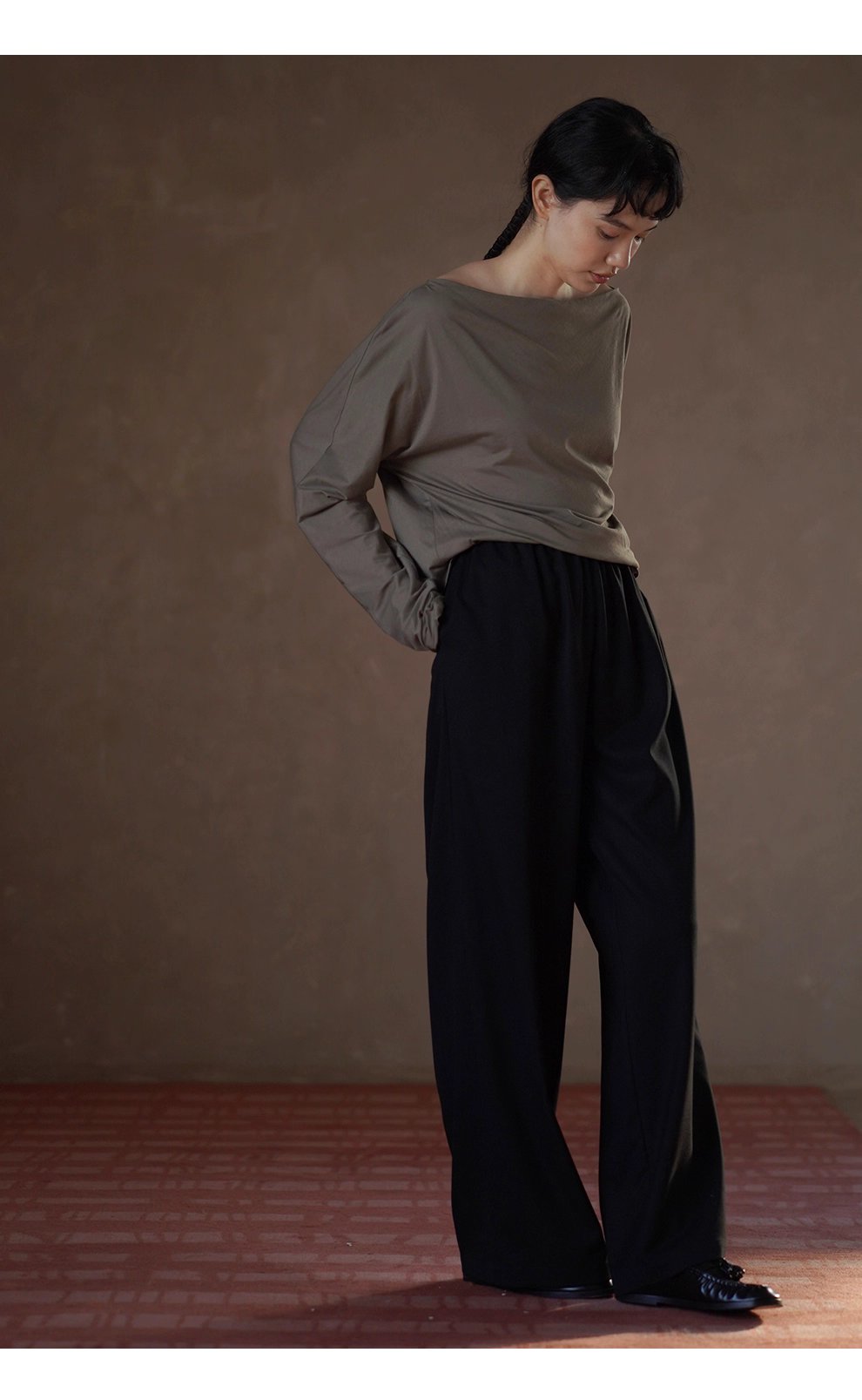 完美包容度長褲鬆緊牛筋高腰不挑人寬鬆垂爽顯瘦通勤褲