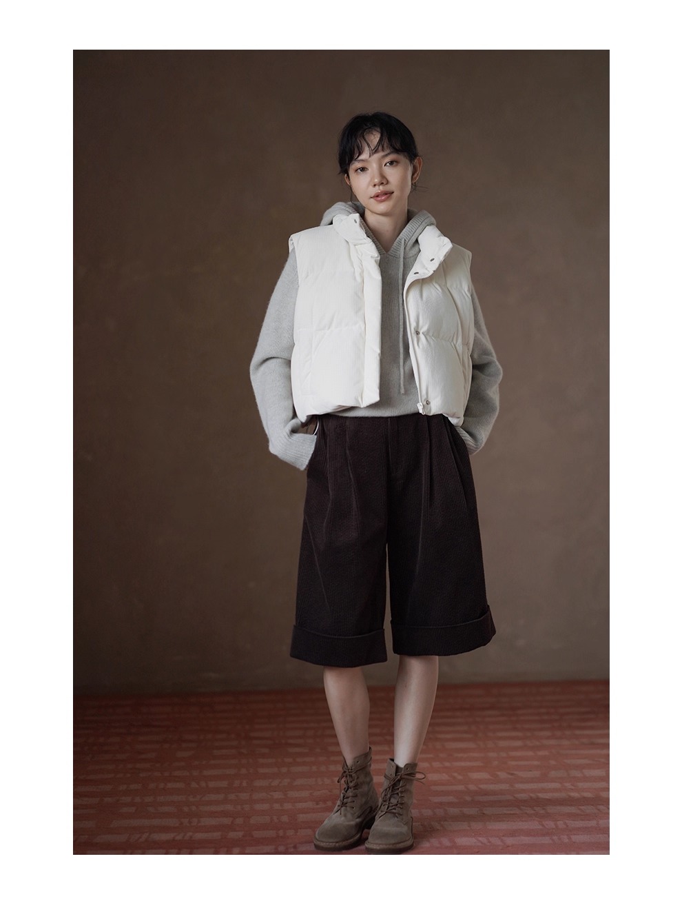 淡人配色毛衣溫暖100羊毛寬鬆連帽疊穿休閒顯瘦針織女